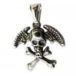 FSP18W86  Cross Bone Wings Skull Pendant