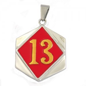 FSP17W25GR number thirteen biker pendant