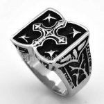 FSR08W94 Fleur De Lis  Shield  Cross Ring