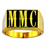 3GBGL Customized 3 Letters Name Ring Personalized Initials Monogram Gift