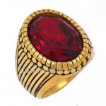 FSR13W37 oblique slash with red stone ring
