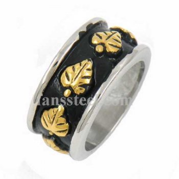 FSR08W62G Gold leaf band ring