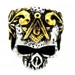 FSR20W58G freemason skull maconic Ring