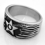 FSR08W53 Repousse Shining Star Wave  Ring