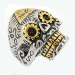 FSR12W69G triangle evil eye skull biker Ring