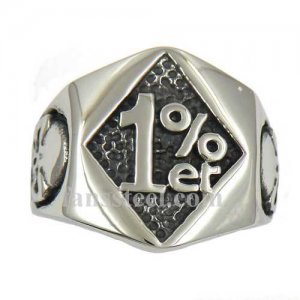 FSR12W37 skull one percter biker ring