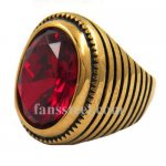 FSR13W38 wemen circle around with red stone ring