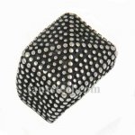 FSR13W27 triangle dot cone signet ring