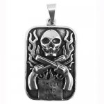 FSP19W54 Gun Skull Pendant