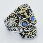 FSR13W15GBL gear eye sunflower mechanic skull ring