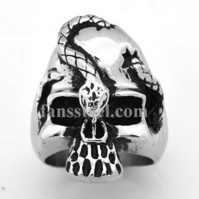 FSR09W41 snake skull ring