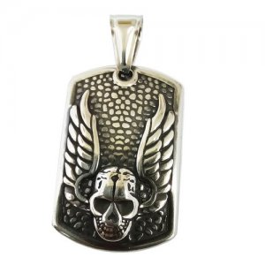 FSP19W09 Wings Skull Pendant
