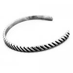 FSB00W77 Stainless steel jewelry oblique line slash bangle