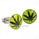 FSE00W25 Ganja Maple Leaf earring stud