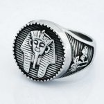 FSR14W32 palm tree indian chief head ring