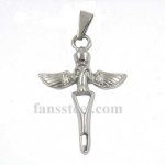 FSPR14017 skull with wing biker pendant