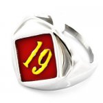 D19Y custom made single letters initials enamel name ring