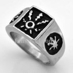 FSR08W80 Repousse Sun Emblem Star  Ring