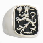 FSR10W83 Filand Leo lion signet ring 