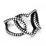 FSR13W28 dot twist rope heart ring 