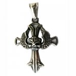 FSP18W53 Skull  Cross Pendant