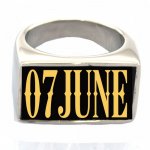 6SBGL Memorial 6 Letters Monogram Ring Customized Initials Ring Personalized Gift