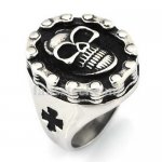 FSR13W99 motor cycle chain cross gothic skull biker ring