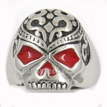 FSR11W48R flower Willy G Skull biker ring