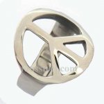 FSR12W77 Peace sign plain Ring