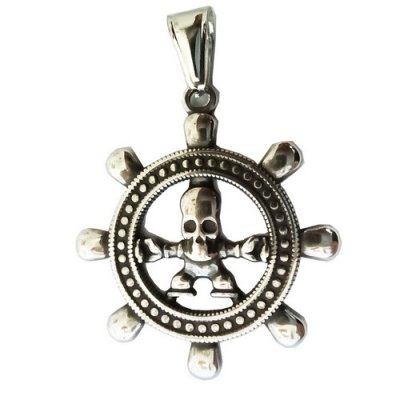 FSP18W61 Rudder Skull Pendant