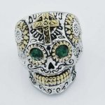 FSR13W15GGR  gear eye sunflower mechanic skull ring