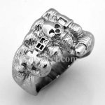 FSR07W22 Cross Skull Evil Fist Hands  Ring