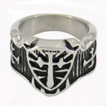 FSR08W95 Fleur De Lis  Shield  Cross Ring