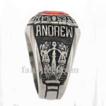 FSR07W90R Marine military ring with red CZ