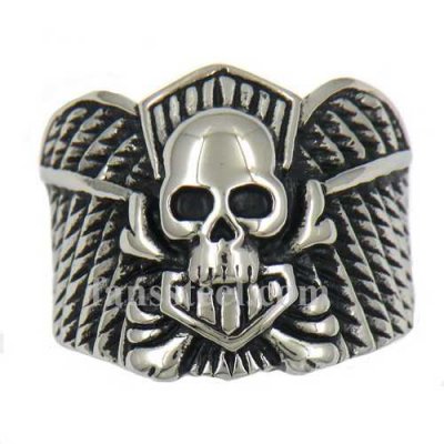 FSR11W70 Wing Skull biker ring