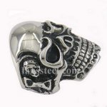 FSR11W37 both side skulls skull biker Ring 