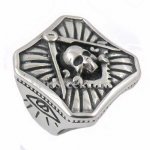 FSR14W02 Freemasonry all seeing eyes skull ring