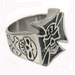 FSR11W36 cross skull evil 13 biker Ring 