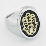 FSR13W44 Jewish Hand Hebrew Hamsa ring