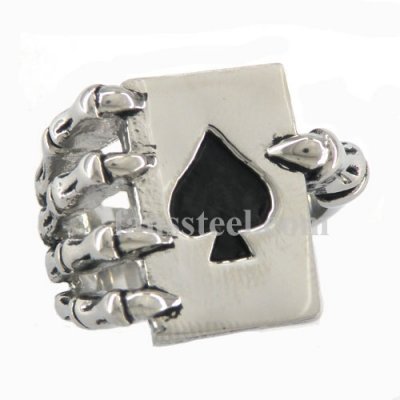 FSR10W62 claw hand hold heart ace biker Ring