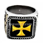 FSR11W10G Square cross fish Christ ring