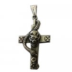 FSP18W49 Snake Cross Skull Pendant