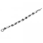FSB00W17  skull link biker bracelet