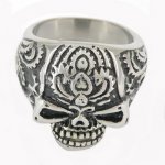 FSR09W71 skull  love heart nimbus head ring