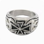 FSR10W65 flame iron german cross Ring