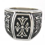 FSR08W93 Fleur De Lis  Shield  Cross Ring 