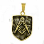 FSP16W79GB Shield shape masonic pendant