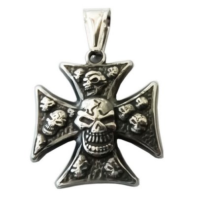 FSP18W75 Skulls Cross Pendant