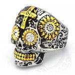 FSR13W15GW gear eye technical sunflower skull  ring