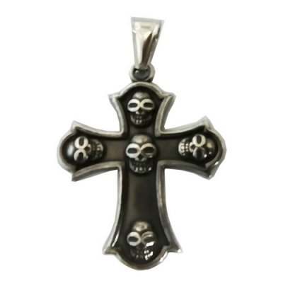 FSP18W58 Skull Cross Pendant